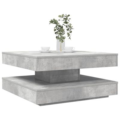 VidaXL Konferenčný stolík otočný 360 stupňov betónovosivý 70x70x34,5cm