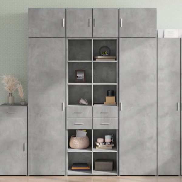 vidaXL Vysoká skrinka sivá 70x42,5x185 cm kompozitné drevo
