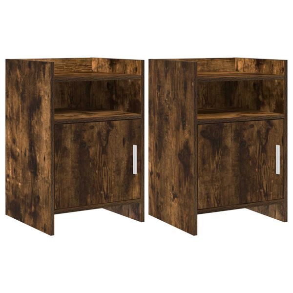 vidaXL Nočné stolíky 2 pcs Dymový dub 40 x 36 x 60 cm Kompozitné drevo