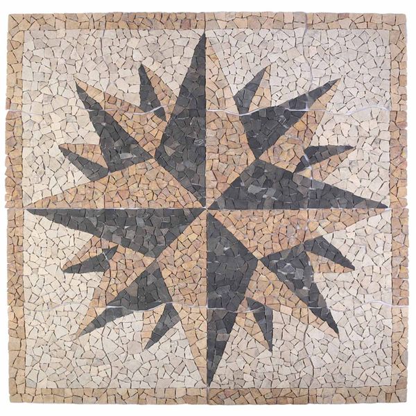 vidaXL Mozaikové dlaždice s veterným vzorom Viacfarebný 120 x 120 cm