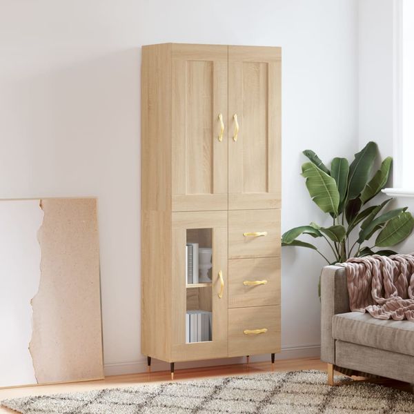 vidaXL Vysoká skrinka dub sonoma 69,5x34x180 cm spracované drevo