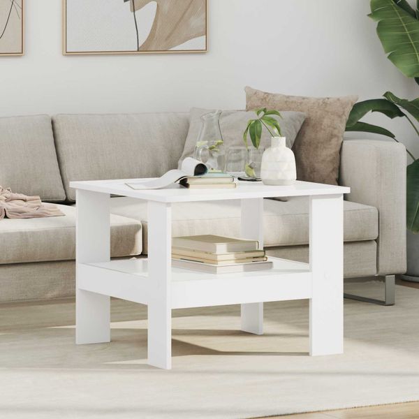 vidaXL Konferenčný stolík Biela 57 x 55 x 45 cm Kompozitné drevo