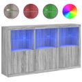 vidaXL Komoda s LED svetlami sivá sonoma 181,5x37x100 cm
