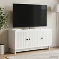vidaXL TV skrinka 99 x 34,5 x 50 cm Biela s vysokým leskom