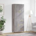 vidaXL Vysoká skrinka sivý dub sonoma 69,5x34x180 cm spracované drevo