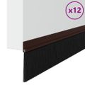 vidaXL Samolepiace tesnenia dverí s kefou 12 ks Hnedá 100 cm