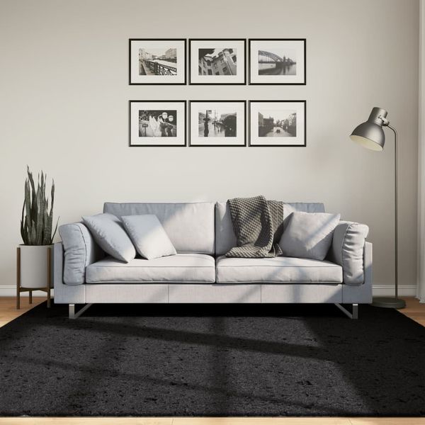 vidaXL Shaggy koberec PAMPLONA, vysoký vlas, moderný, čierny 200x200cm