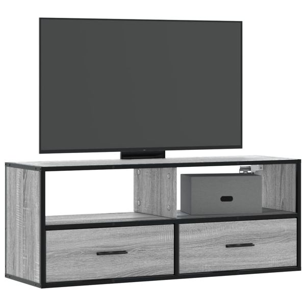 vidaXL TV skrinka sivá sonoma 100x31x39,5 cm kompozitné drevo a kov