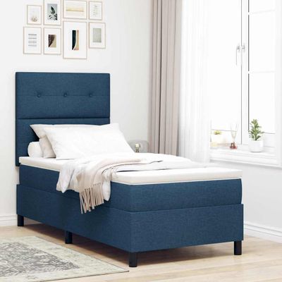 vidaXL Posteľ s pružinovým rámom Modrá 80 x 200 cm látka