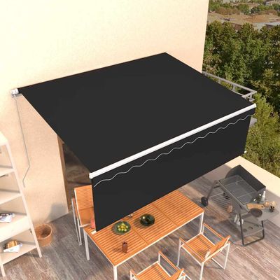 vidaXL Ručne zaťahovacia markíza s tienidlom 4,5x3 m antracitová