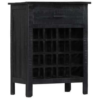 vidaXL Stojan na víno čierny 56x35x75 cm masívne mangovníkové drevo