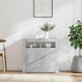 vidaXL Komoda s LED svetlami betónová sivá 80x35x75 cm