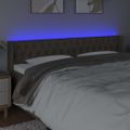 vidaXL Čelo postele s LED sivohnedé 183x16x78/88 cm látka