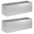 vidaXL Záhradný kvetináč 2 ks Strieborná 60 x 20 x 20 cm