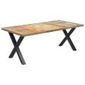 vidaXL Jedálenský stôl, nohy v tvare X 200x100x77cm, recyklovaný masív