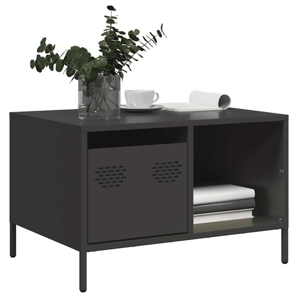 vidaXL Konferenčný stolík čierny 68,5x50x43,5 cm oceľ