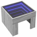 vidaXL Konferenčný stolík s nekonečnými LED sivý sonoma 40x40x30 cm