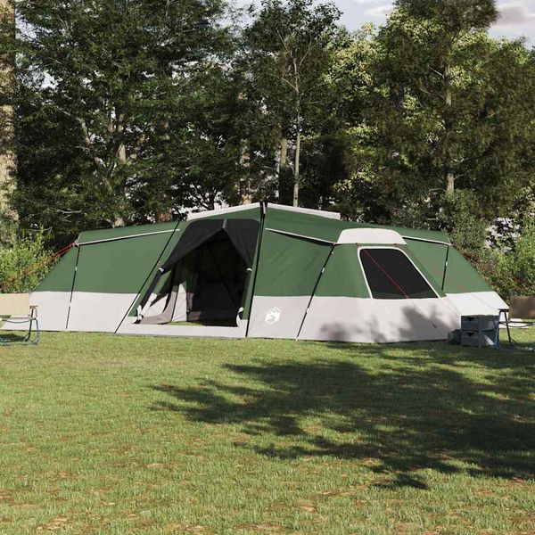vidaXL Rodinný stan so strechou Zelená 833 x 585 x 216 cm taft