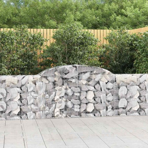 vidaXL Oblúkové gabionové koše 5 ks 300x30x80/100cm pozinkované železo