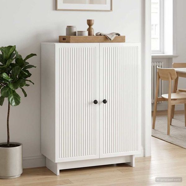 vidaXL Servírovacia skriňa Biela s vysokým leskom 66 x 34,5 x 90 cm