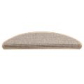 vidaXL Schodové rohože 15 ks 56x17x3 cm strieborné polkruhové