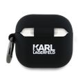 Karl Lagerfeld Kryt pre AirPods 4 Silikónová Karl Hlava 3D Čierna