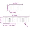 vidaXL Brána pre psa s dverami sklad. 8pan. biela 640cm topoľové drevo