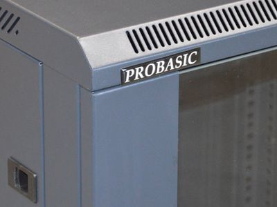 RACK 19" nástenný ZETA 6U 600x600 RAL9004, dvere sklo na samozostavenie, čierny