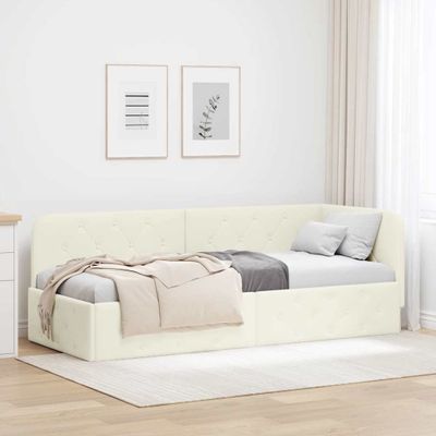 vidaXL Rohový rám postele Krémová 80 x 200 cm Zamat