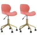 335034 vidaXL Swivel Dining Chairs 2 pcs Pink Velvet