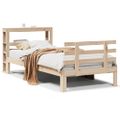 vidaXL Posteľný rám s čelom biely 75x190 cm borovicový masív