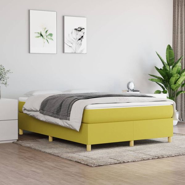 vidaXL Posteľný rám s boxspringom zelená 140x190 cm látka