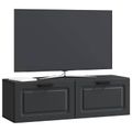 vidaXL Nástenná TV skrinka Čierna 98 x 31 x 30 cm Kompozitné drevo