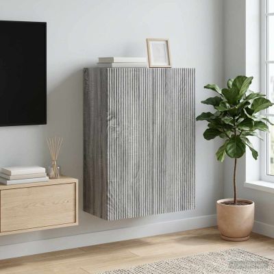 vidaXL Nástenná skrinka 66 x 34,5 x 90 cm Kompozitné drevo Sivý Sonoma