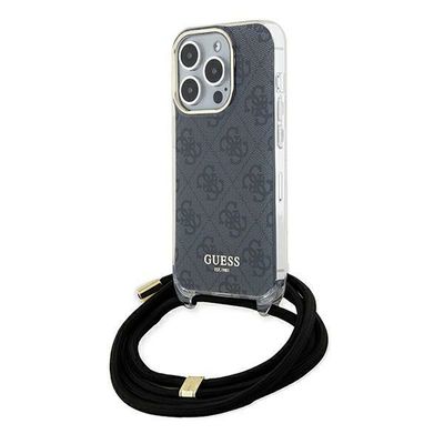 Puzdro Guess pre iPhone 15 Pro 6,1" GUHCP15LHC4SEK čierna HC CROSSBODY CORD 4G PRINT