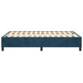 vidaXL Posteľný rám s boxspringom tmavomodrý 120x200 cm zamat