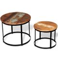 vidaXL Konferenčné stolíky 2 ks, recyklovaný masív, okrúhle 40cm/50cm