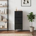vidaXL Zásuvkový kabinet Čierna 33 x 34,5 x 90 cm Kompozitné drevo