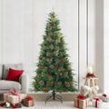 vidaXL Umelý Sklápací Vianočný Stromček Zelená 240 cm PVC, PE a oceľ