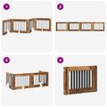 vidaXL Skladacia psia brána so stojanmi 4 ks Staré drevo 321 cm