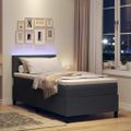 vidaXL LED box s pružinami Tmavo šedá a biela 80 x 200 cm