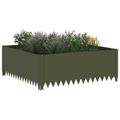 vidaXL Obrubník trávnika 100 x 100 x 35 cm Oceľ Olivovo zelená