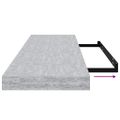 vidaXL Plávajúce nástenné police 2 ks betónové sivé 80x23,5x3,8 cm MDF