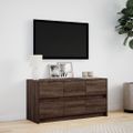 vidaXL TV stolík s LED hnedý dub 100x34x50 cm kompozitné drevo