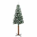 vidaXL Úzky vianočný stromček s 300 LED-i so stojanom Zelená 210 cm