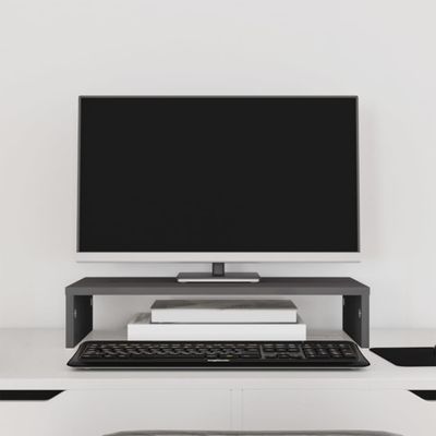 vidaXL Stojan na monitor sivý 50x27x10 cm masívna borovica
