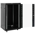 vidaXL 15U Nástenná serverová skriňa 19" IP20 čierna 60x60x100 cm