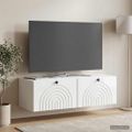 vidaXL Nástenná TV skrinka Biela s vysokým leskom 98 x 41 x 30 cm