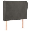 vidaXL Čelo postele so záhybmi tmavosivé 83x23x118/128 cm zamat