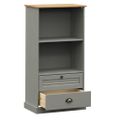 vidaXL Knižnica VIGO sivá 60x35x114,5 cm masívna borovica